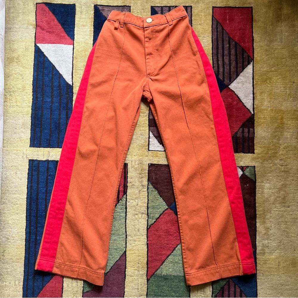 Big Bud Press Orange and Red Cavalry Western Pants XXS